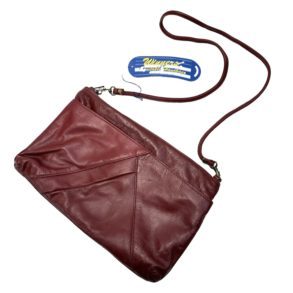 Equitable Handbag Women S Burgundy Leather Convertible Clutch Shoulder Bag